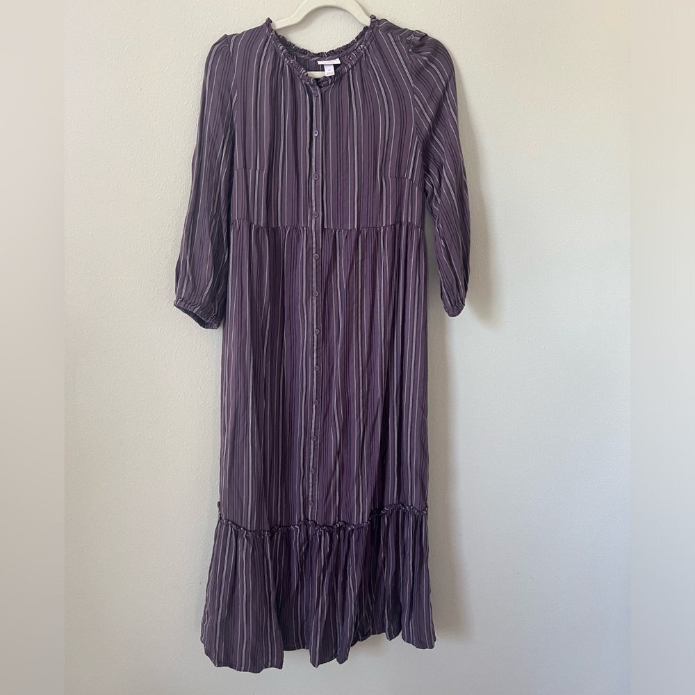 Purple midi dress 3/4 sleeve